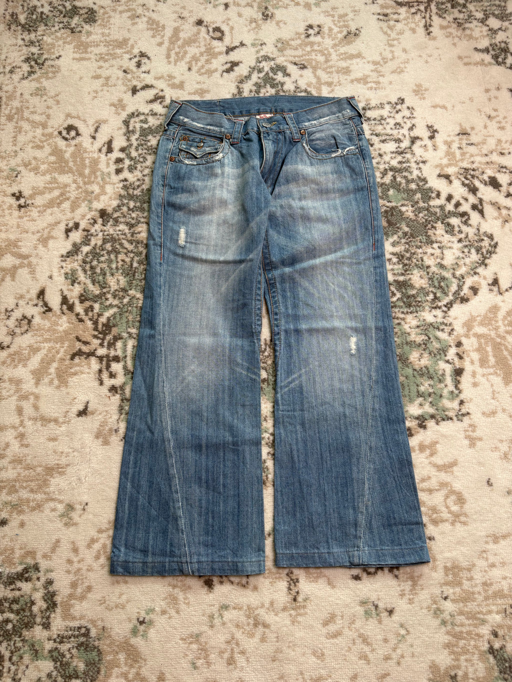 True Religion Baggy Stiched Jeans (S)