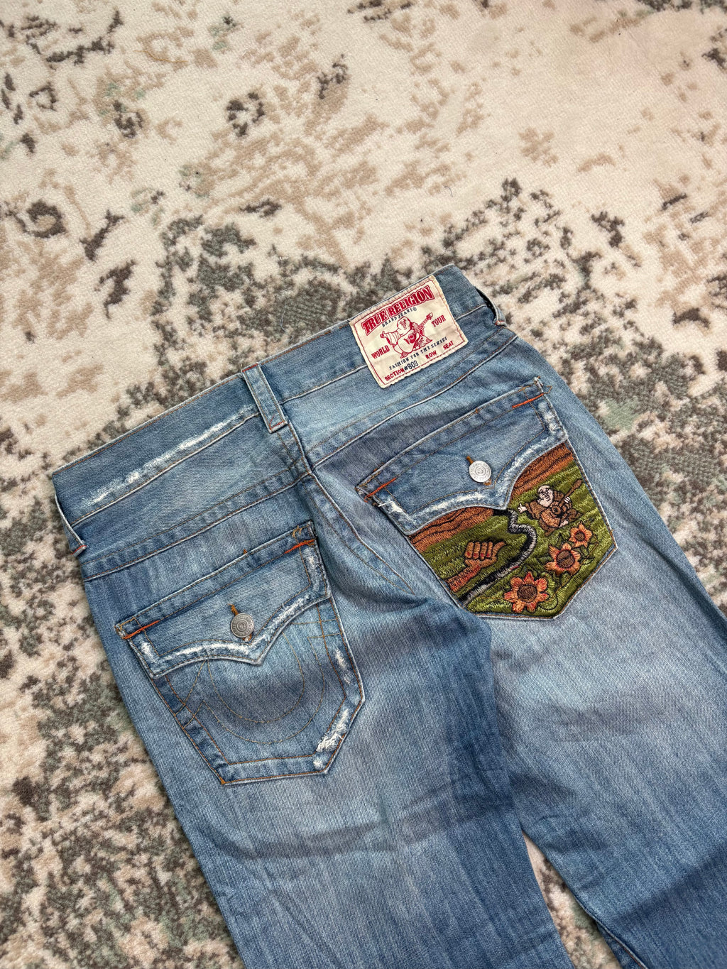 True Religion Baggy Stiched Jeans (S)