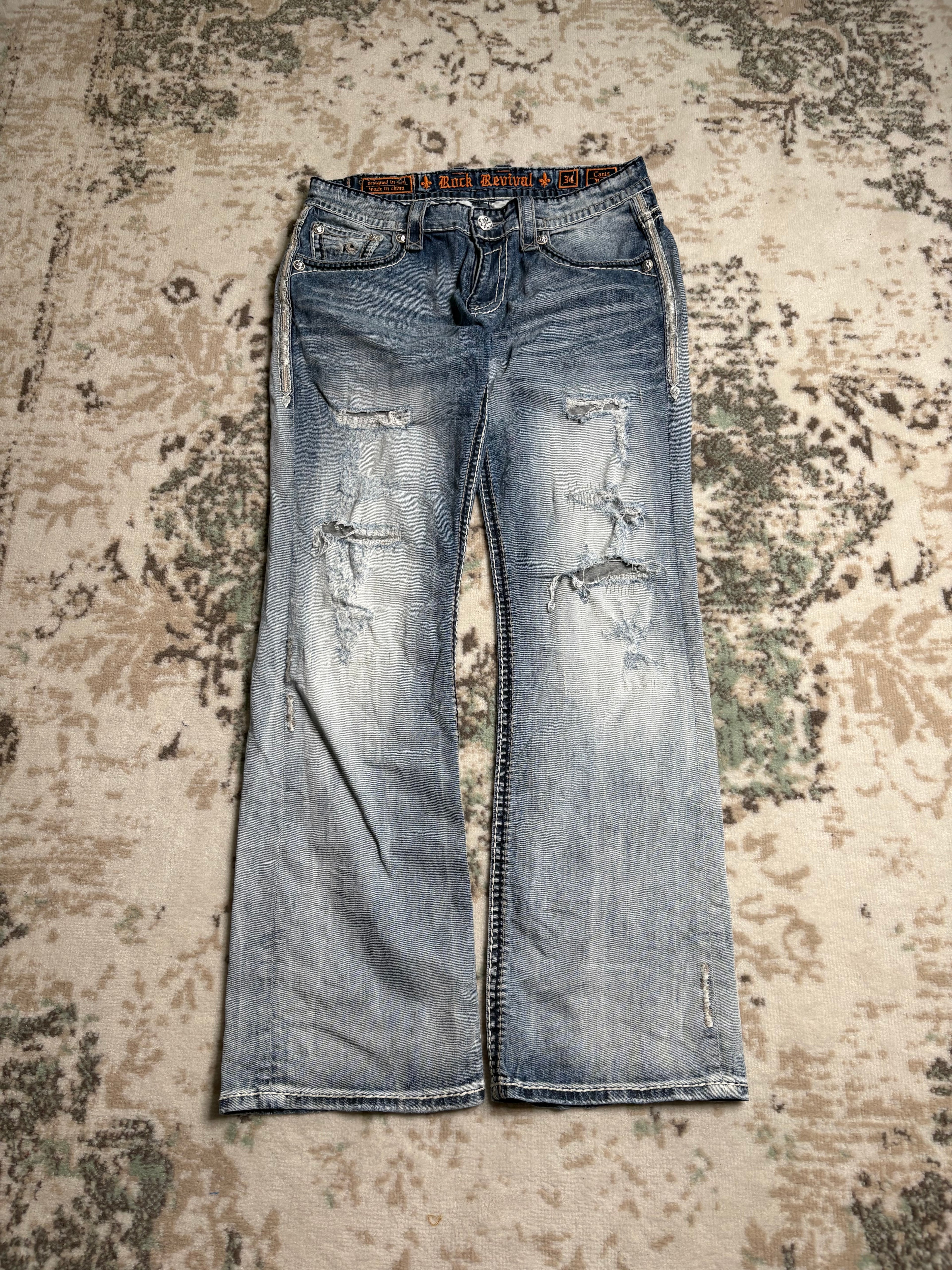 Rock Revival Baggy Bootcut Jeans (M)