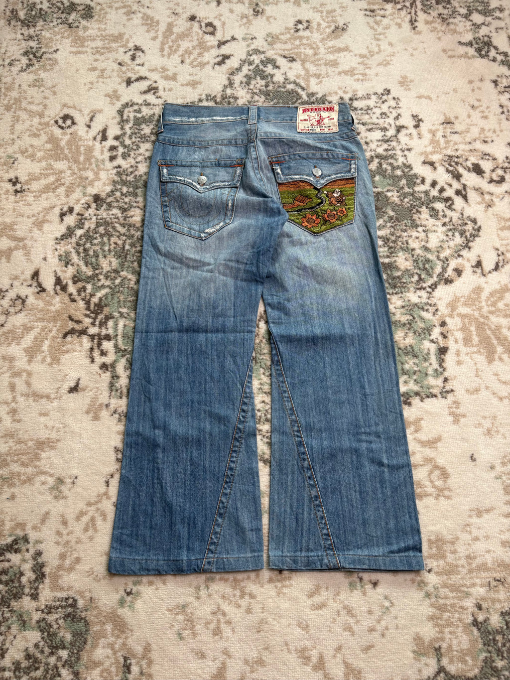 True Religion Baggy Stiched Jeans (S)