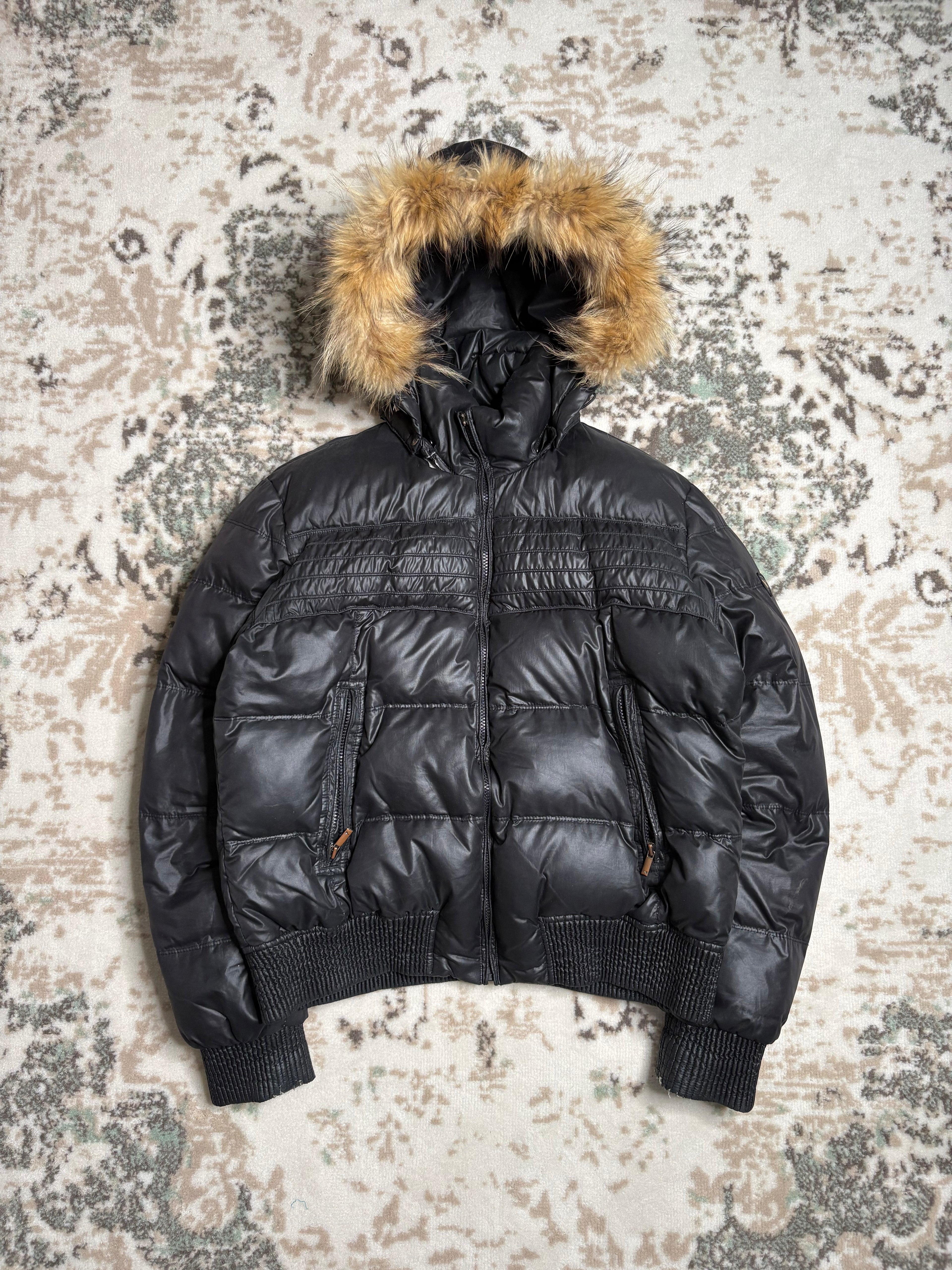 Vintage Fur Pufferjacke (M-L)